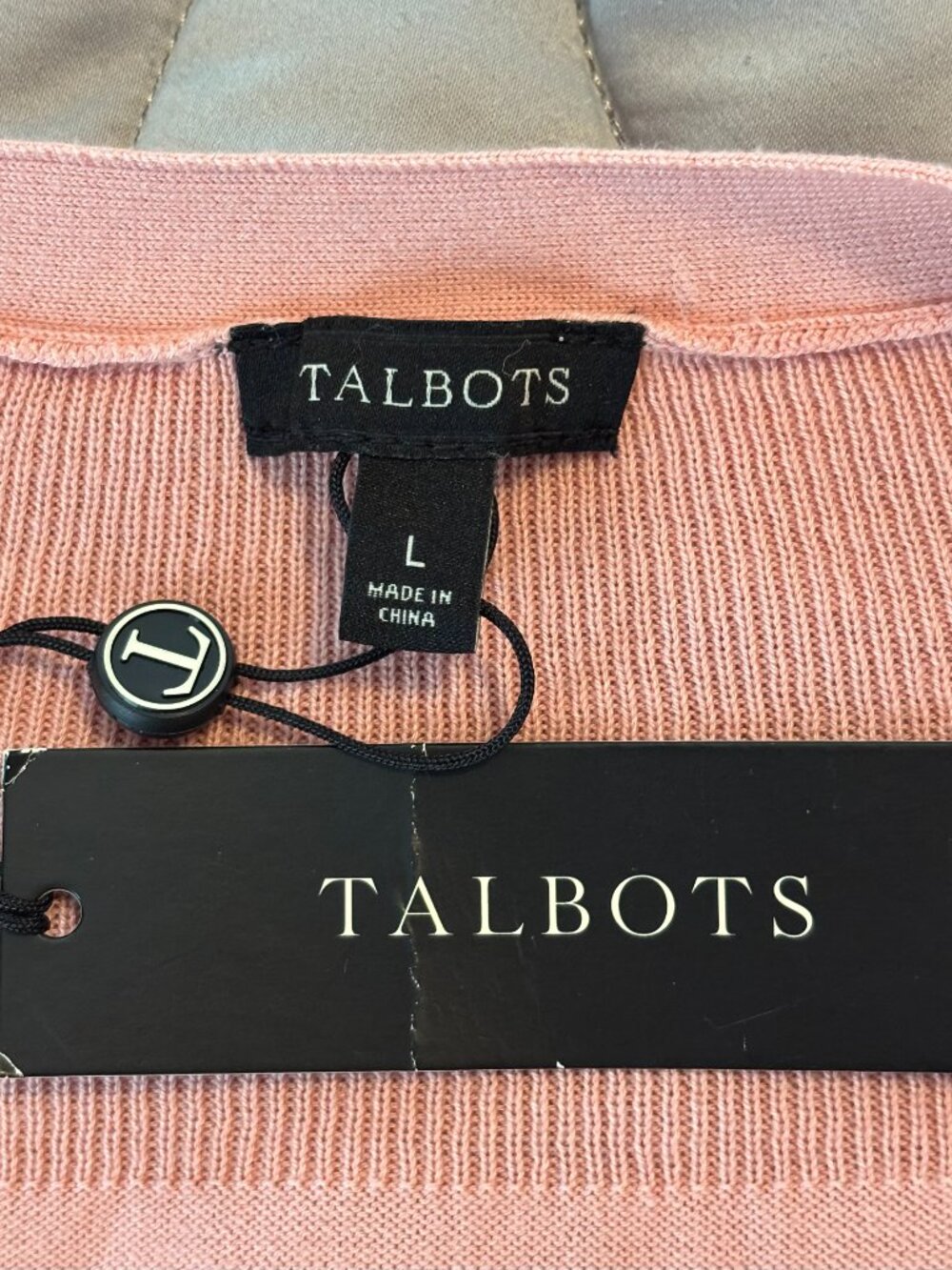 NWT Talbots Dusty Rose Pink Button Front V-Neck Lightweight Cardigan Sweater L - Picture 10 of 10